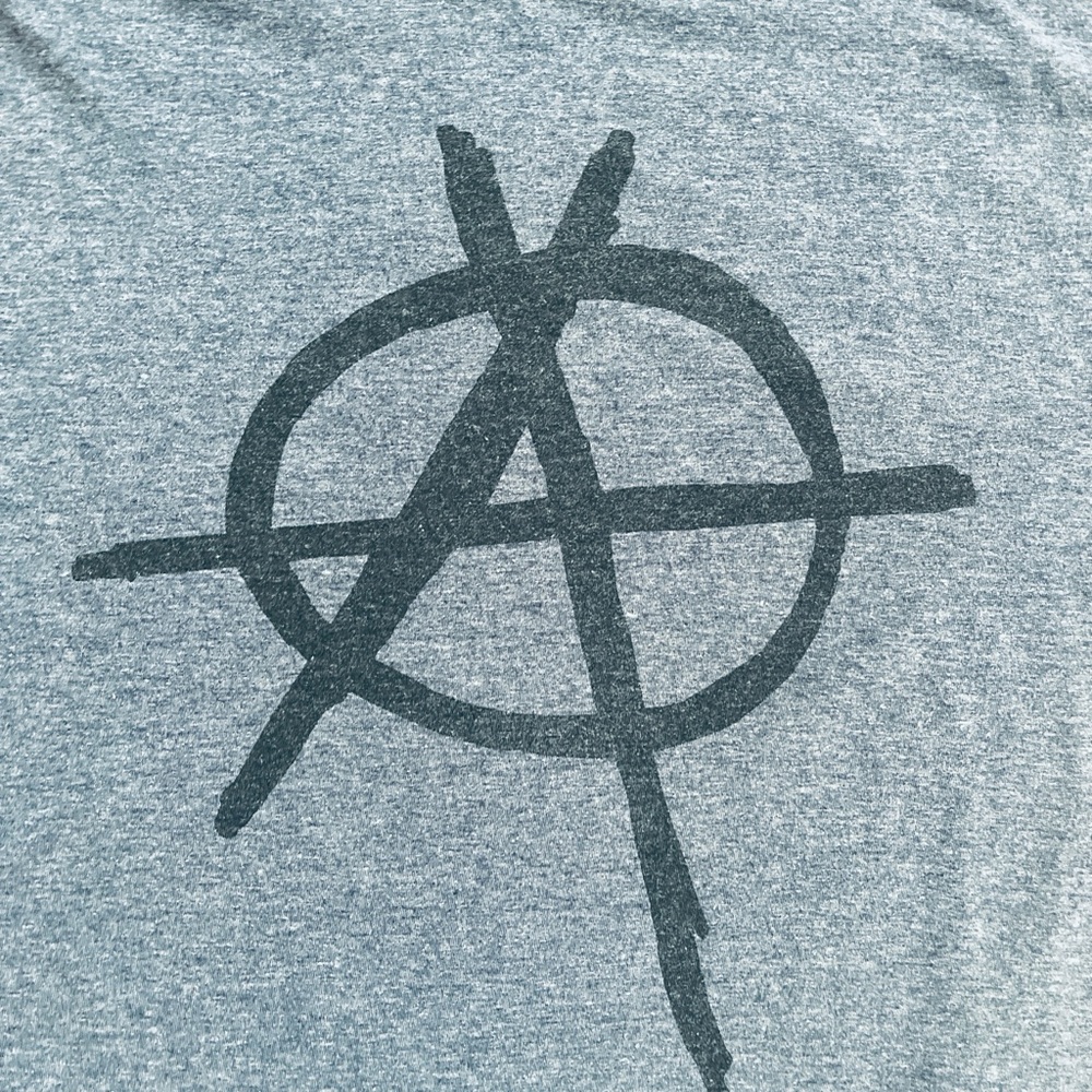 Anarchy Symbol Punk Billabong Small Gray T-shirt